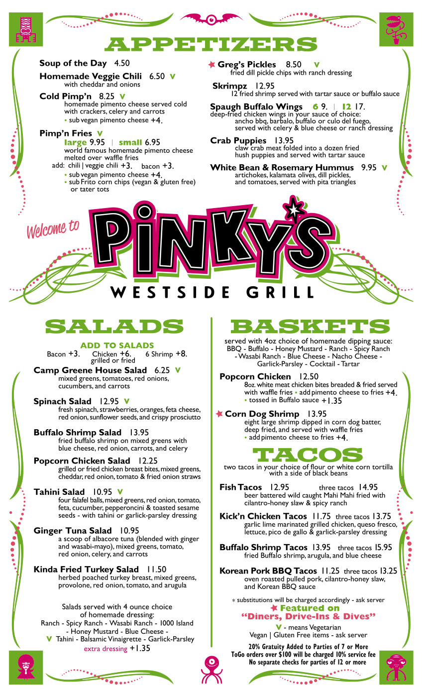 Menus Pinky’s Westside Grill™